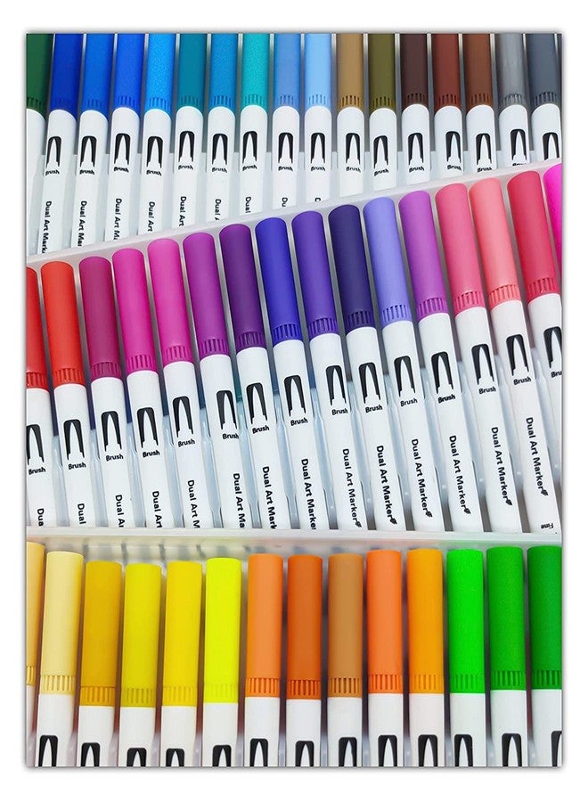 deziine� .Fx 60 Pcs Dual Tip Brush Marker Pens Fine Tip Markers & Brush Highlighter Pen for Bullet Journal Adults Colouring Book Note Taking Writing Planning Art Project - Image 2