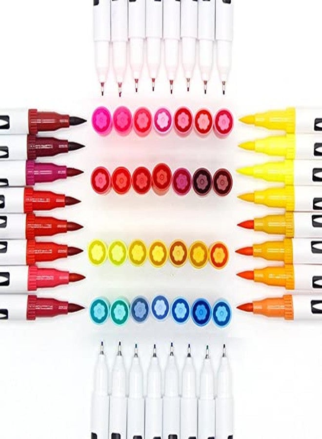 deziine� .Fx 60 Pcs Dual Tip Brush Marker Pens Fine Tip Markers & Brush Highlighter Pen for Bullet Journal Adults Colouring Book Note Taking Writing Planning Art Project - Image 4