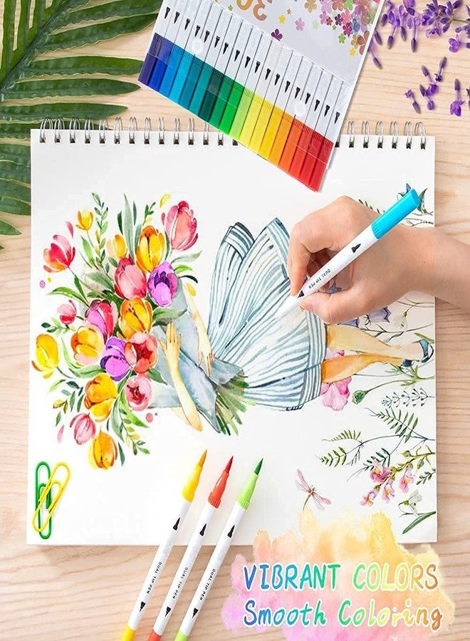 deziine� .Fx 60 Pcs Dual Tip Brush Marker Pens Fine Tip Markers & Brush Highlighter Pen for Bullet Journal Adults Colouring Book Note Taking Writing Planning Art Project - Image 5