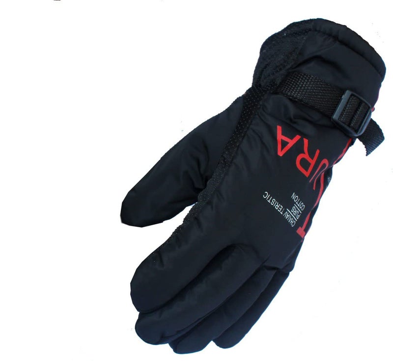 Alexvyan Polyester Anti Slip Snow & Wind Proof Soft Warm Winter Gloves For Riding, Cycling, Byke, Bike, Motorcycle For Unisex Men Boy (Black With Red Futura Print) - Image 3