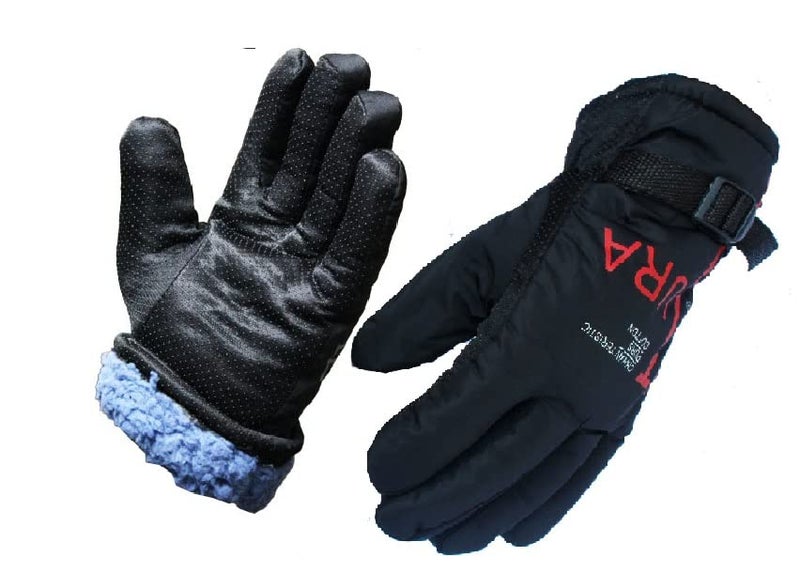 Alexvyan Polyester Anti Slip Snow & Wind Proof Soft Warm Winter Gloves For Riding, Cycling, Byke, Bike, Motorcycle For Unisex Men Boy (Black With Red Futura Print) - Image 4