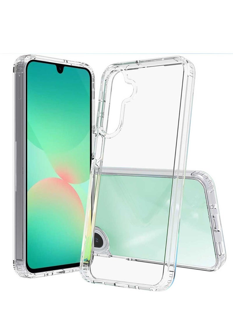 بشكل مختصر غطاء حماية هجين شفاف من الكريستال الشفاف متوافق مع Samsung Galaxy A26 A26 4G/5G - تقنية TPU + البولي كربونات، مضاد للاصفرار، متوافق مع الشحن اللاسلكي، غطاء حماية وغطاء واقٍ ضد الصدمات - Image 1