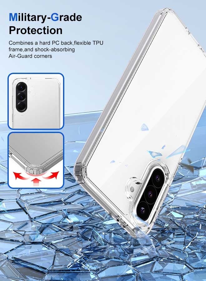 بشكل مختصر غطاء حماية هجين شفاف من الكريستال الشفاف متوافق مع Samsung Galaxy A26 A26 4G/5G - تقنية TPU + البولي كربونات، مضاد للاصفرار، متوافق مع الشحن اللاسلكي، غطاء حماية وغطاء واقٍ ضد الصدمات - Image 2