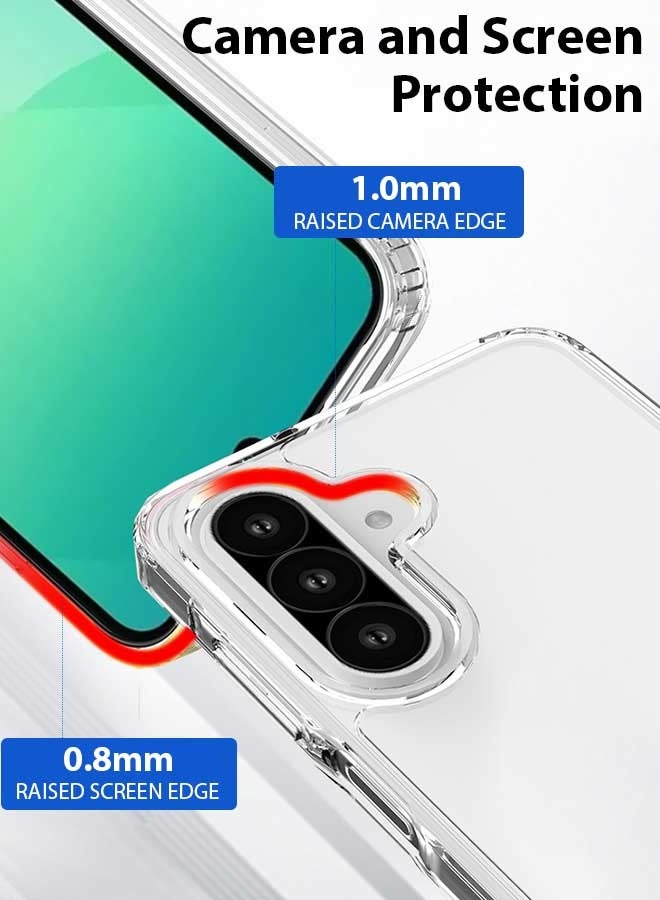 بشكل مختصر غطاء حماية هجين شفاف من الكريستال الشفاف متوافق مع Samsung Galaxy A26 A26 4G/5G - تقنية TPU + البولي كربونات، مضاد للاصفرار، متوافق مع الشحن اللاسلكي، غطاء حماية وغطاء واقٍ ضد الصدمات - Image 3