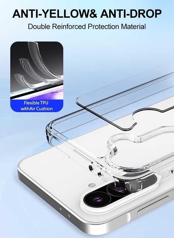 بشكل مختصر غطاء حماية هجين شفاف من الكريستال الشفاف متوافق مع Samsung Galaxy A26 A26 4G/5G - تقنية TPU + البولي كربونات، مضاد للاصفرار، متوافق مع الشحن اللاسلكي، غطاء حماية وغطاء واقٍ ضد الصدمات - Image 5