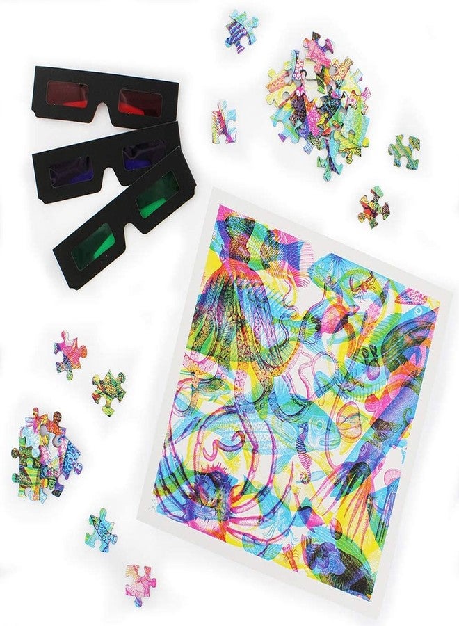 Ginger Fox RGB Ocean by Carnovsky 500 Piece 3 Pictures in 1 Jigsaw Puzzle - Includes Artwork Print, Glasses & Lens App - Image 2