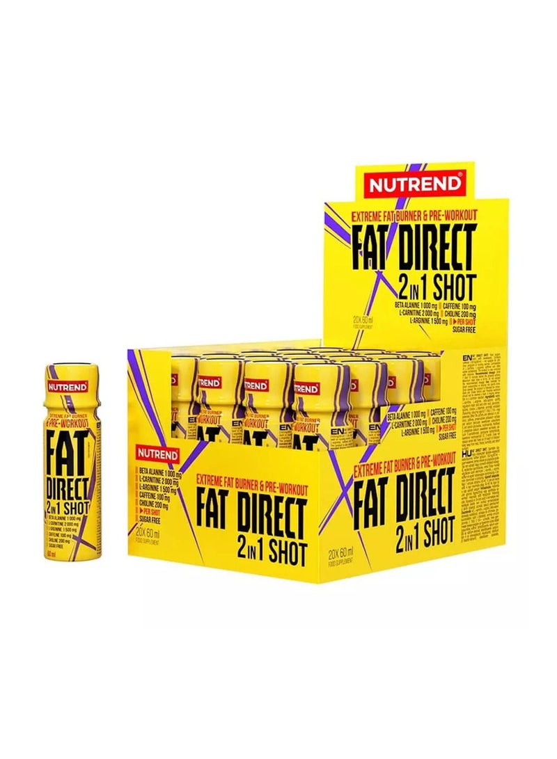 NUTREND Fat Direct 2 In 1 Shot Oack Of 20X60G