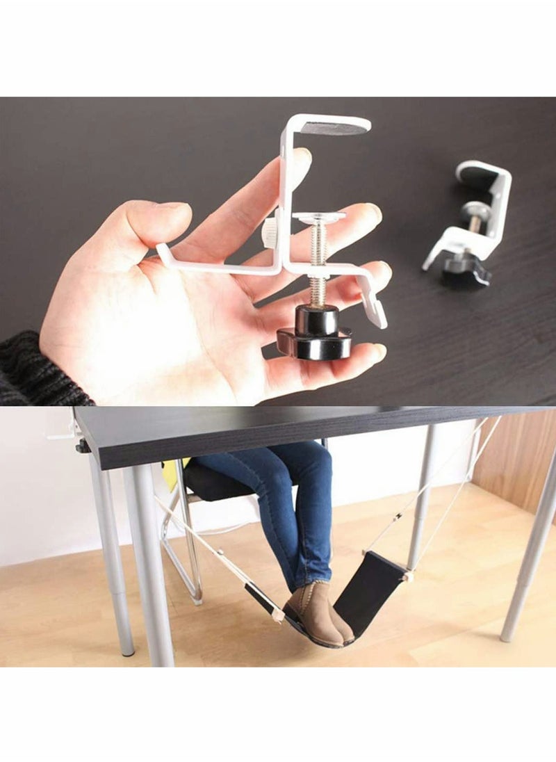 Foot Hammock  Ergonomic Foot Rest Portable Adjustable Desk Hammock Stand for Home Office with Headphones Holder Black Adjustable Height Flight Carry on Foot Rest Hammock Wrap