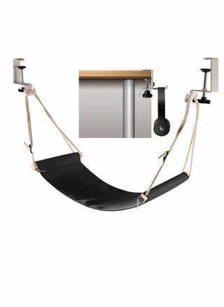 Foot Hammock  Ergonomic Foot Rest Portable Adjustable Desk Hammock Stand for Home Office with Headphones Holder Black Adjustable Height Flight Carry on Foot Rest Hammock Wrap - pzsku/Z77FA6D572F69849CC4A7Z/45/_/1698649220/8fe3f202-ede0-45e5-ab07-a0bfd41a576d