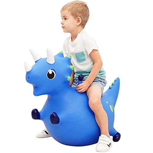 ZOOJOY Bouncy Dinosaur Hopper Inflatable Dino Bouncing Animal for Toddlers Indoor Outdoor Ride On Bouncing Horse WPump Hopping Toys Gift for 4 5 6 7 8 Year Old Boy Girl - Image 1