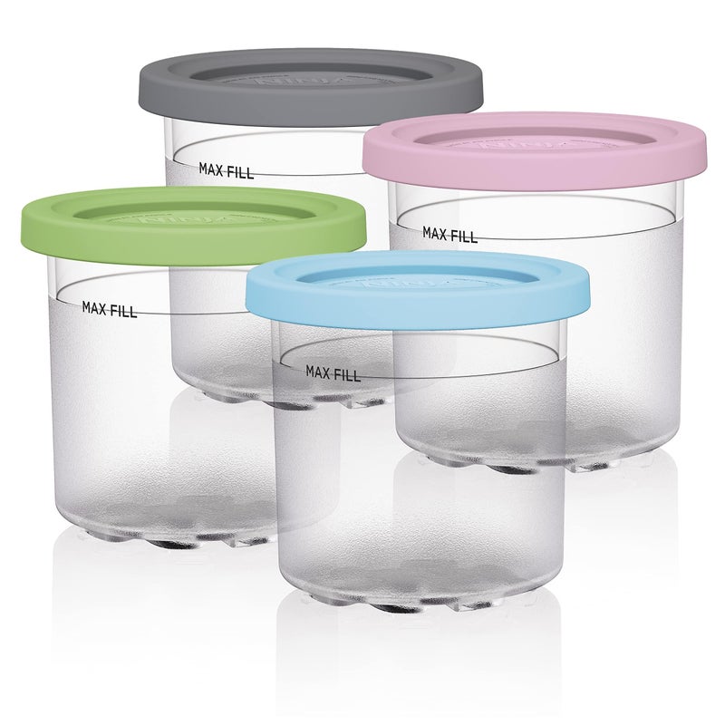 Ice Cream Containers with Silicone Lids  BPAFree  Dishwasher Safe Compatible with Ninja Ice Cream Makers