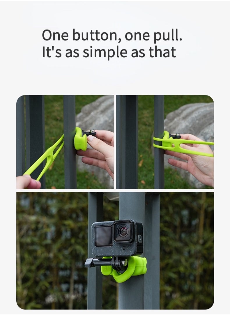 TELESIN - Elastic Small Q Handlebar Mount, Compatible with GoPro, DJI, Insta360, and Other Action Cameras - Image 1