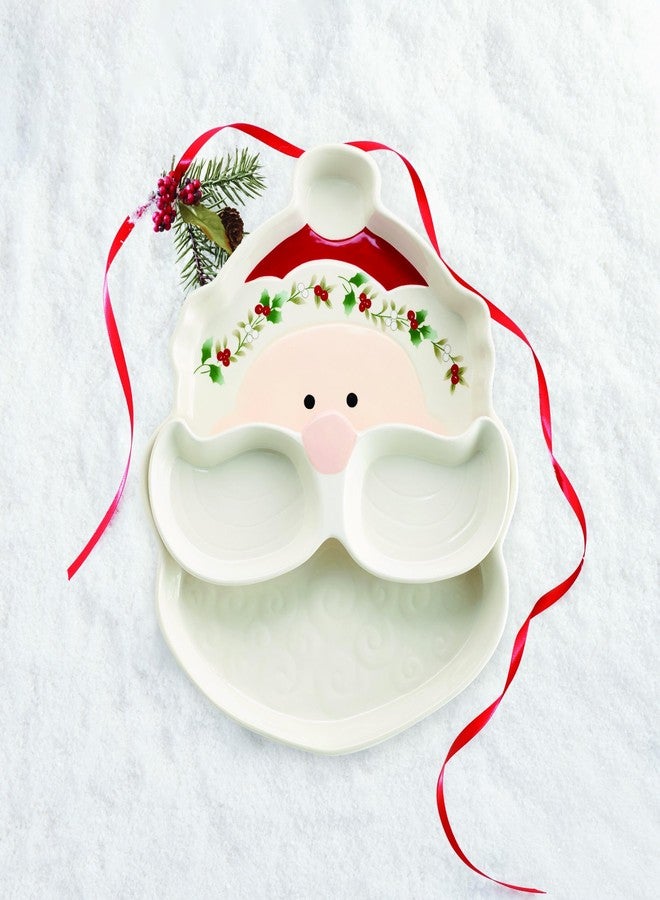 Pfaltzgraff Winterberry Santa Platter Tray with Dip Bowls, 12 Inch - Image 4