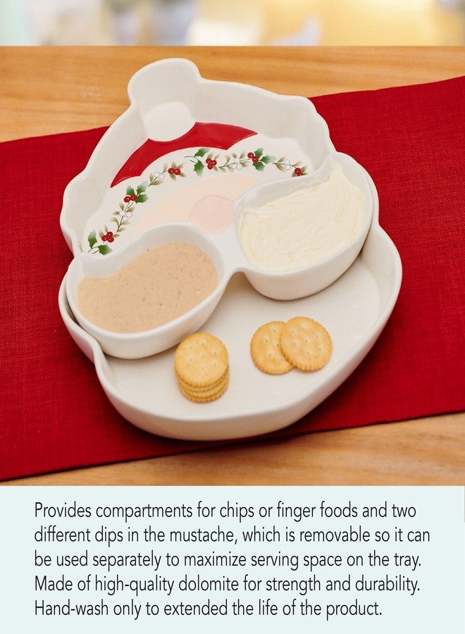 Pfaltzgraff Winterberry Santa Platter Tray with Dip Bowls, 12 Inch - Image 3