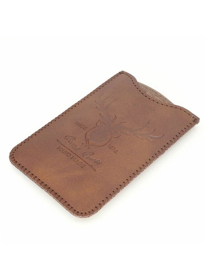 Menesia Sandalwood Beard Comb with Case - Fine & Coarse Teeth, Wooden Pocket Comb for Beards, Mustaches & Hair, Brown Skull Design - Image 5