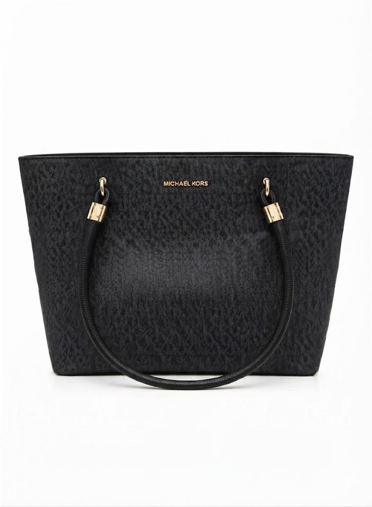 Michael Kors Signature Logo Large Tote Bag – Black - Image 1