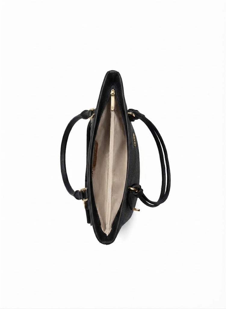 Michael Kors Signature Logo Large Tote Bag – Black - Image 4