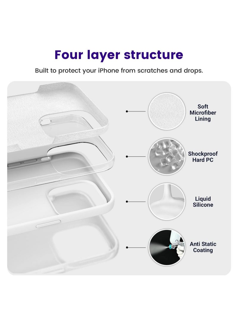 إلترازون Designed for iPhone 14 Pro Max Case, Silicone Shockproof Slim Thin Phone Case for iPhone 14 Pro Max 6.7 inch (White) - Image 3