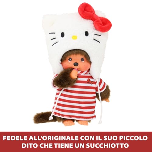 Bandai Monchhichi – Hello Kitty Monchhichi Soft Toy – 80s Monkey – Soft Plush 20 cm for Children and Adults – Children's Toy 2 Years and Above – SE252848 - Image 5