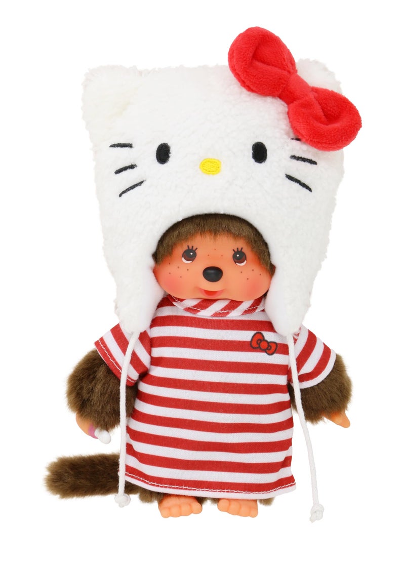 Bandai Monchhichi – Hello Kitty Monchhichi Soft Toy – 80s Monkey – Soft Plush 20 cm for Children and Adults – Children's Toy 2 Years and Above – SE252848 - Image 4
