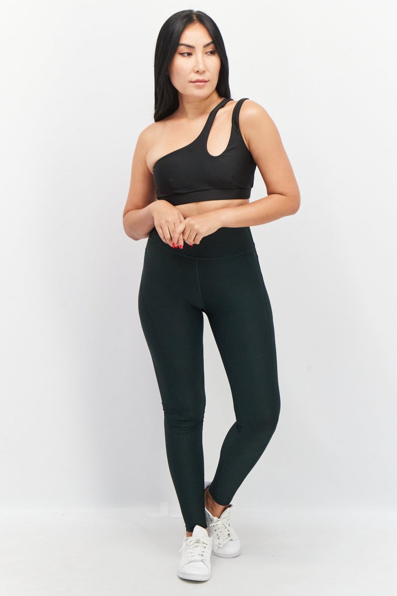 PUMA سراويل ليغينغ رياضية نسائية تناسب التدريب بشعار العلامة التجارية، أخضر - Image 3