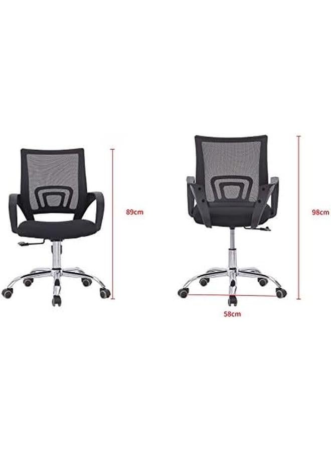 Mahmayi Sleekline Ergonomic Low Back Mesh Chair Office Computer Castor Wheel Office Chair With Lumbar Support Adjustable Height Black Mesh_Chair_001 - Image 4