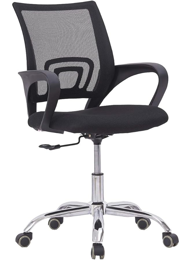 Mahmayi Sleekline Ergonomic Low Back Mesh Chair Office Computer Castor Wheel Office Chair With Lumbar Support Adjustable Height Black Mesh_Chair_001 - Image 1
