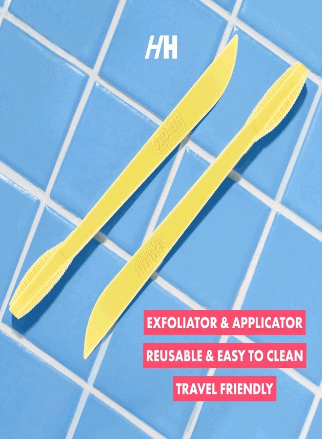 Handmade Heroes Lip Brush, Reusable Lip Exfoliator - Gentle Exfoliant, Use with Sugar Lip Scrub, Polish and Lip Exfoliator Scrubber for Chapped, Dry and Dark Lips 2pc Yellow - Image 5
