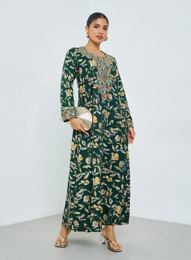 أميرة جلابية محوار بطبعة زهور