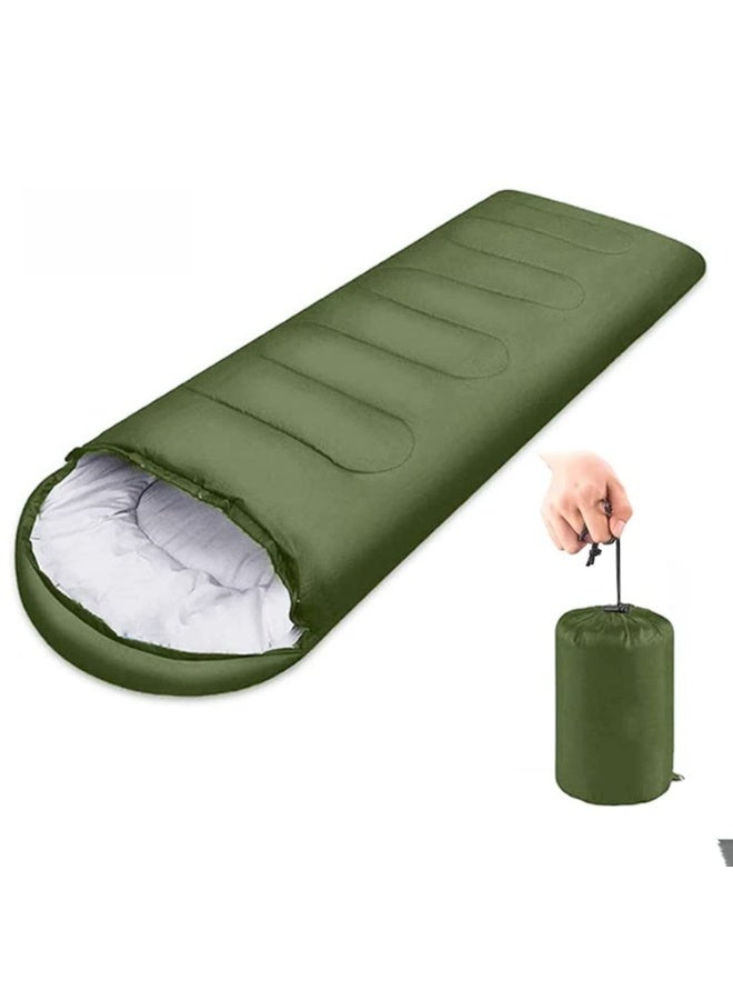 Outdoor Sleeping Bag, 180CM Bag Length, cap is 30CM long Outdoor Camping Summer Camping Sleeping Bag Lunch Envelope Hooded Sleeping Bag (Green) - Image 1