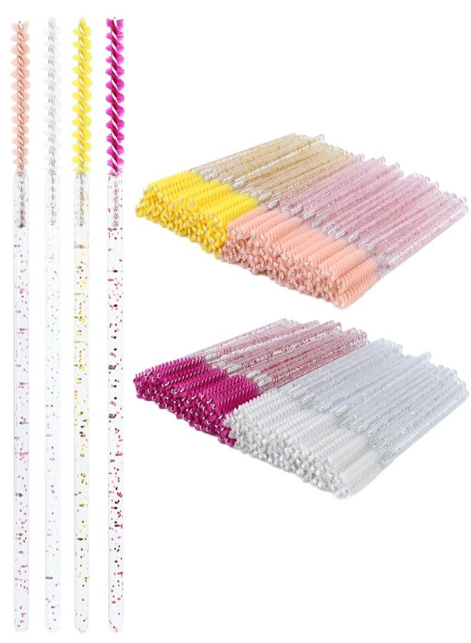 SenRocc 200pcs Skinny Mascara Wands Mini Spoolie Brushes Disposable Crystal Eyelash Brushes Thin Mascara Wands Micro Brush Lash Extension Supplies Lashes Extension Tools(Skinny-(Warm)-200) - Image 1