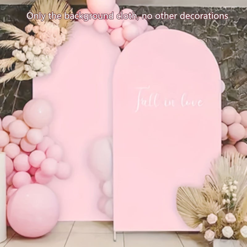 Pink White Wedding Photo Background Stretchable Fabric Decoration Set for Party Birthday Easy - Image 5