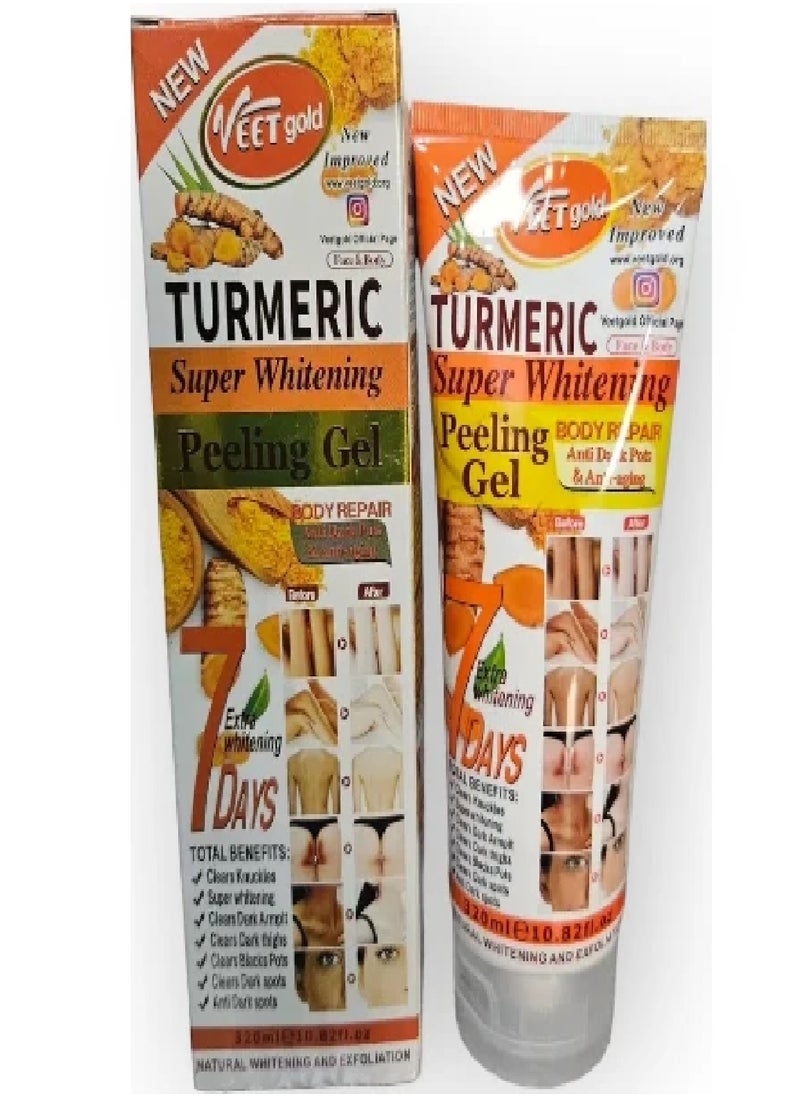 Veet gold SUPER WHITENING TURMERIC PEELING GEL 320 ML  - Image 5