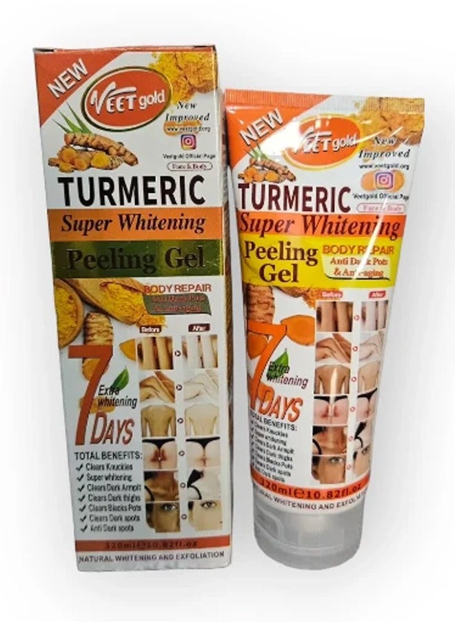 Veet gold SUPER WHITENING TURMERIC PEELING GEL 320 ML  - Image 3