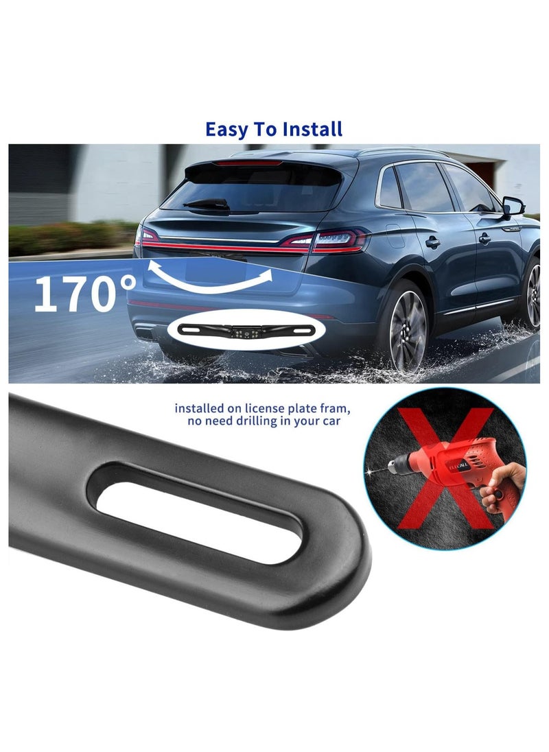 GUDOO - HD Backup Camera, License Plate Backup Camera, Waterproof 170° View Rear View Reverse Camera, Night Vision Back up Camera Systems for Cars, Trucks, Pickup, SUVs, Trailer - Image 1