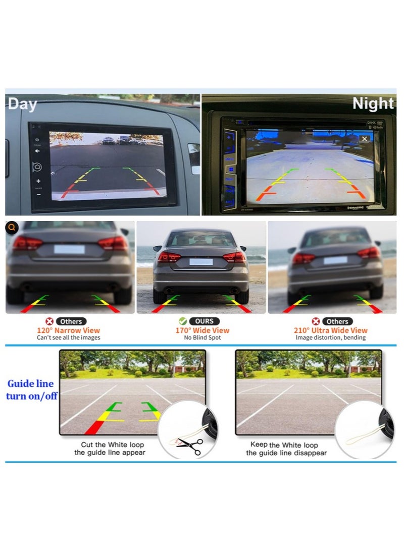 GUDOO - HD Backup Camera, License Plate Backup Camera, Waterproof 170° View Rear View Reverse Camera, Night Vision Back up Camera Systems for Cars, Trucks, Pickup, SUVs, Trailer - Image 1