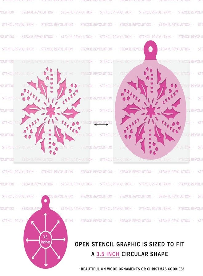 Stencil Revolution استنسل زينة عيد الميلاد على شكل عصا حلوى - استنسلات قابلة لإعادة الاستخدام للرسم - اصنع بنفسك زينة عيد الميلاد على شكل عصا حلوى لتزيين منزلك - Image 5