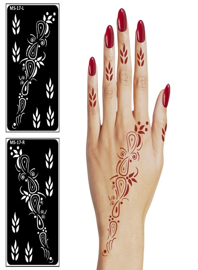VANVATI Beautiful Floral Designer Henna for Events Mehndi Stencil Sticker One Set for Both Hand | Easy to Apply Stencil Mehndi Sticker Perfect for Weddings, Parties and Any Occasion - Image 4
