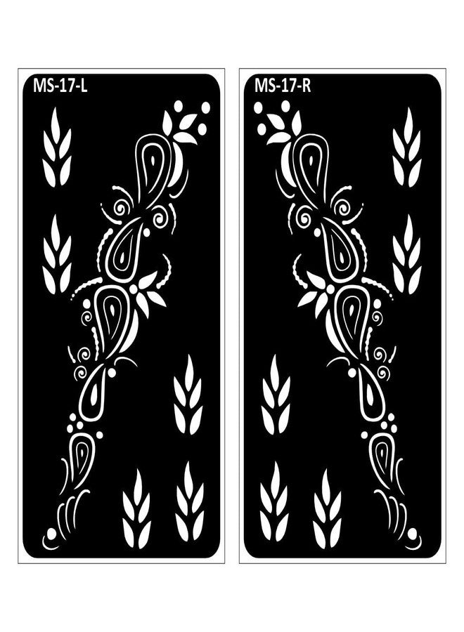VANVATI Beautiful Floral Designer Henna for Events Mehndi Stencil Sticker One Set for Both Hand | Easy to Apply Stencil Mehndi Sticker Perfect for Weddings, Parties and Any Occasion - Image 1