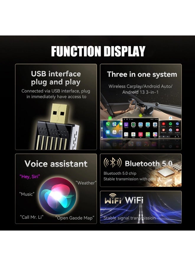  فيكتوال مهايئ صندوق AI لاسلكي CarPlay مع Android Auto يدعم نتفليكس ويوتيوب ومحول واي فاي - Image 3