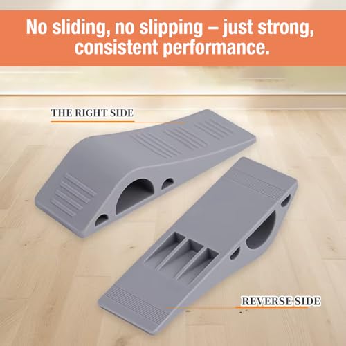 Safe-O-Kid® Pack of 2 BPA-Free Silicone Door Stoppers – Anti-Slip, No Harm to Kids, Fits All Doors, Multi-Surface TPR, Grey - Image 4