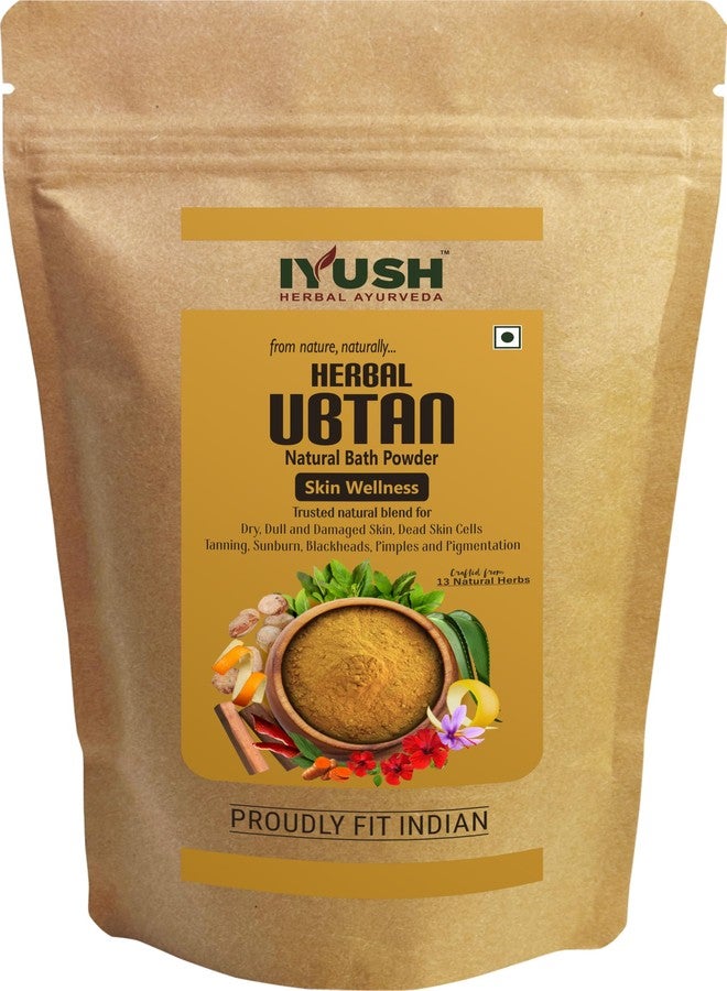 IYUSH Herbal Ayurveda Ubtan Powder - 400gm | Ubtan Face Pack | Powder Face Wash | Turmeric Healing Face Ubtan | Herbal Bath Powder | Sunnipindi Powder | Bridal Ubtan Face Wash Powder | - Image 1