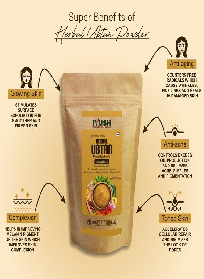 IYUSH Herbal Ayurveda Ubtan Powder - 400gm | Ubtan Face Pack | Powder Face Wash | Turmeric Healing Face Ubtan | Herbal Bath Powder | Sunnipindi Powder | Bridal Ubtan Face Wash Powder | - Image 3