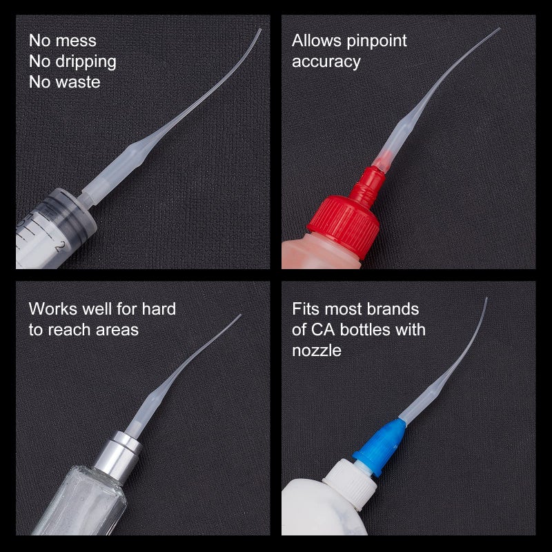 PH PandaHall بي إتش باندا هول 100 قطعة نصائح ميكرو بلاستيكية للصق، موزع دقيق أبيض لمشاريع الهوايات، سيارات نموذجية، قوارب، فتحات أوتار الجيتار - Image 5