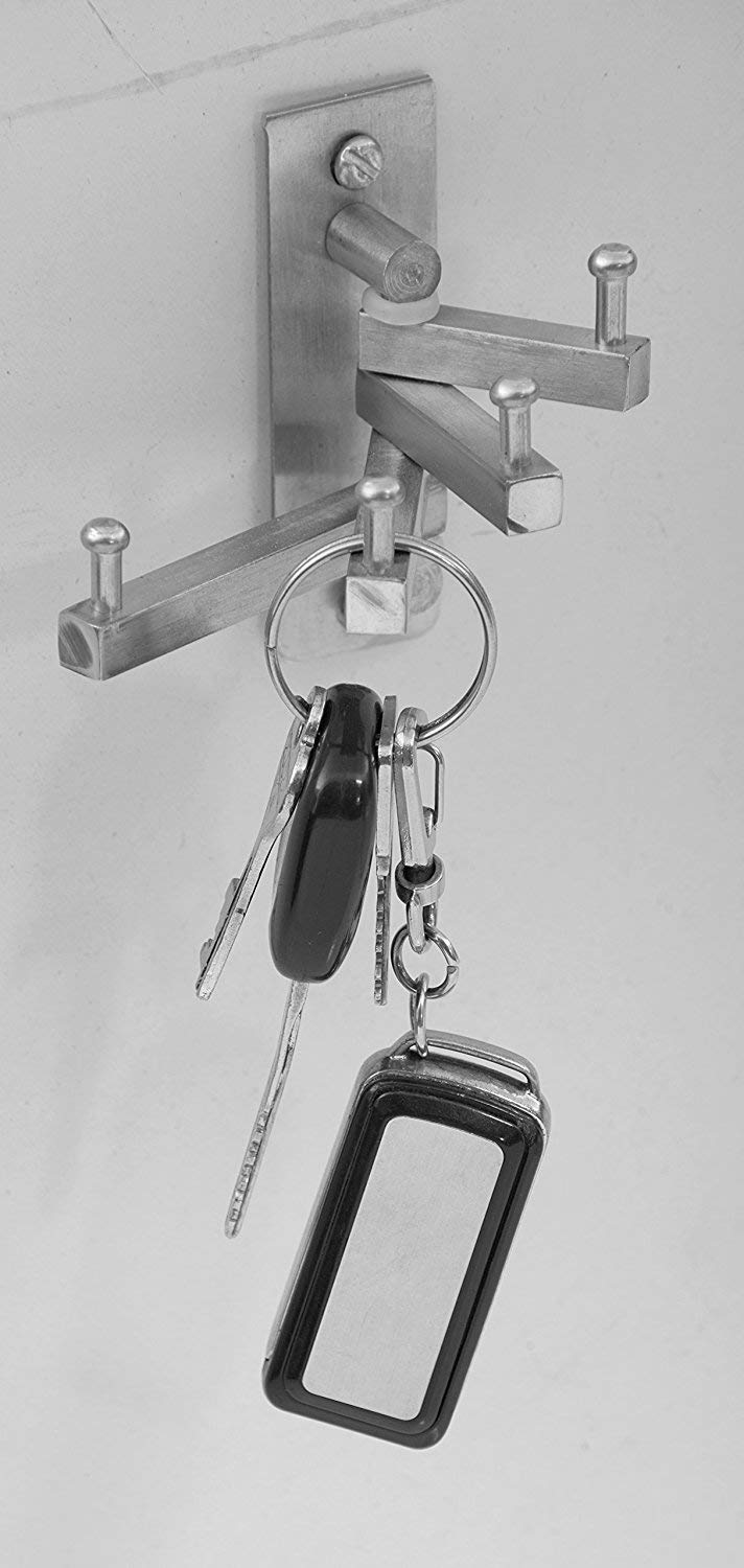 FORTUNE Stainless Steel Butterfly 4 Hooks Multipurpose for Room Wall Hanging Kitchen Bathroom Clothes Key Holder Pack of 2 - Image 4