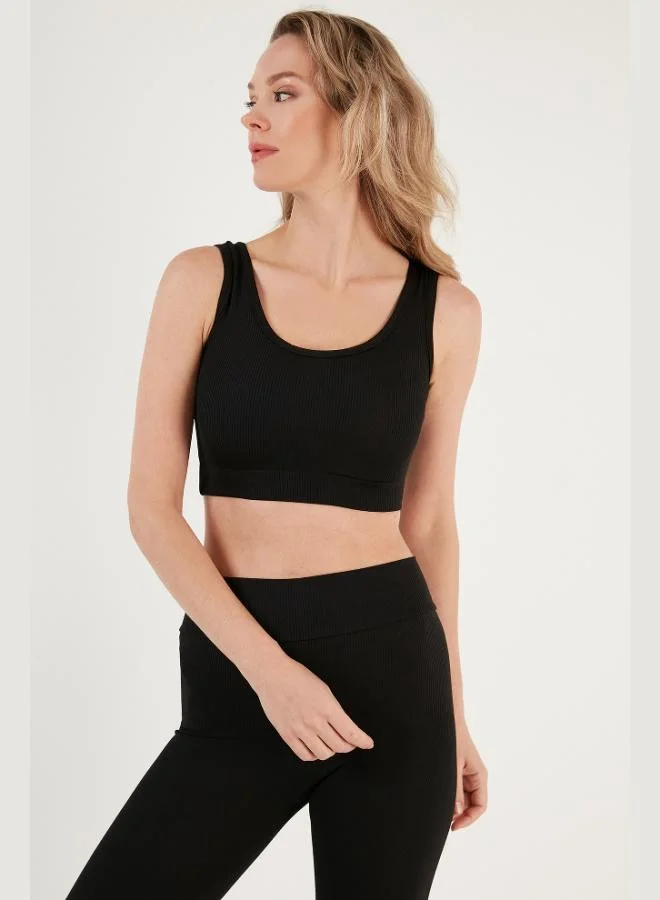 ليلا Lela Ribbed Knit Slim Cut Sports Super Crop Undershirt Women's UNDERSHIRT 5865555