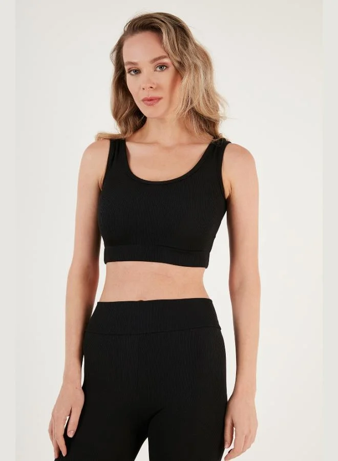 Lela Lela Ribbed Knit Slim Cut Sports Super Crop Undershirt Women's UNDERSHIRT 5865555