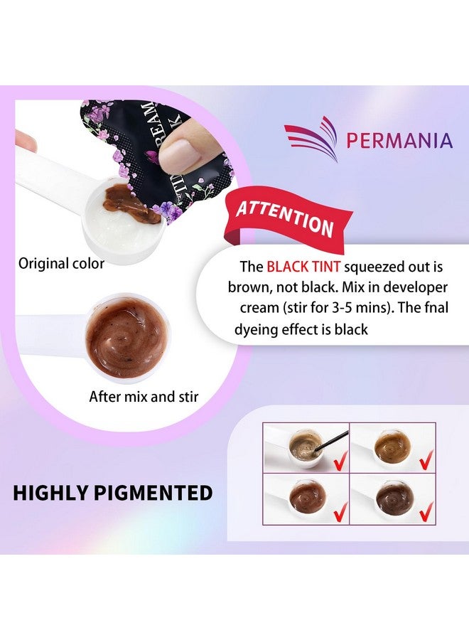 پيرمانيا مجموعة تلوين الرموش من PERMANIA، لون حواجب أسود طبيعي احترافي يدوم حتى 4 أسابيع للمبتدئين والمحترفين، مجموعة تلوين سريعة (بدون رقعة عين من السيليكون) - Image 4