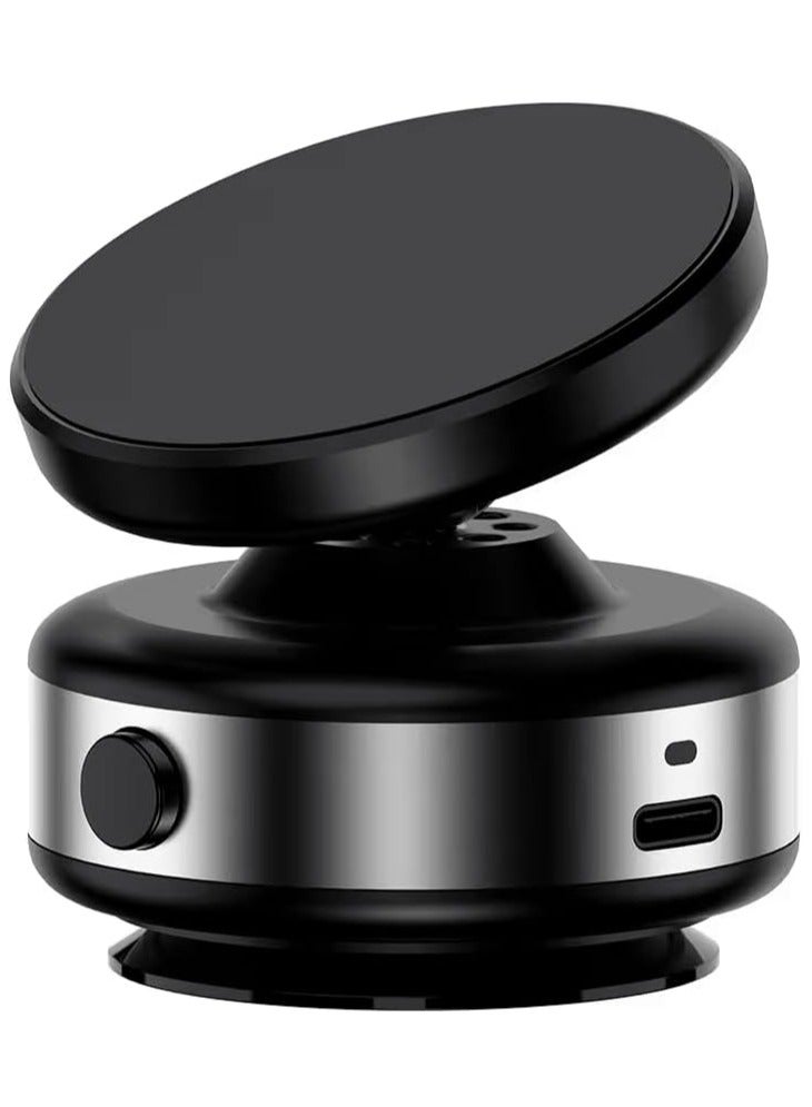 ELTRAZONE Magnetic Suction Phone Holder for Car, Mirror, and Gym – 360° Rotation (Silver) - Image 1