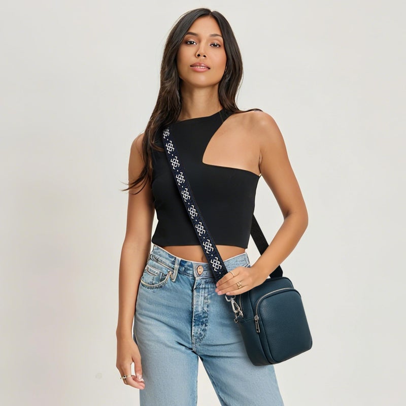 KALIDI RFID Phone Bag Small Crossbody Bag Women Shoulder Purse Vegan Leather Zipper Pockets Travel Shopping Daily (DARK BLUE) - Image 2